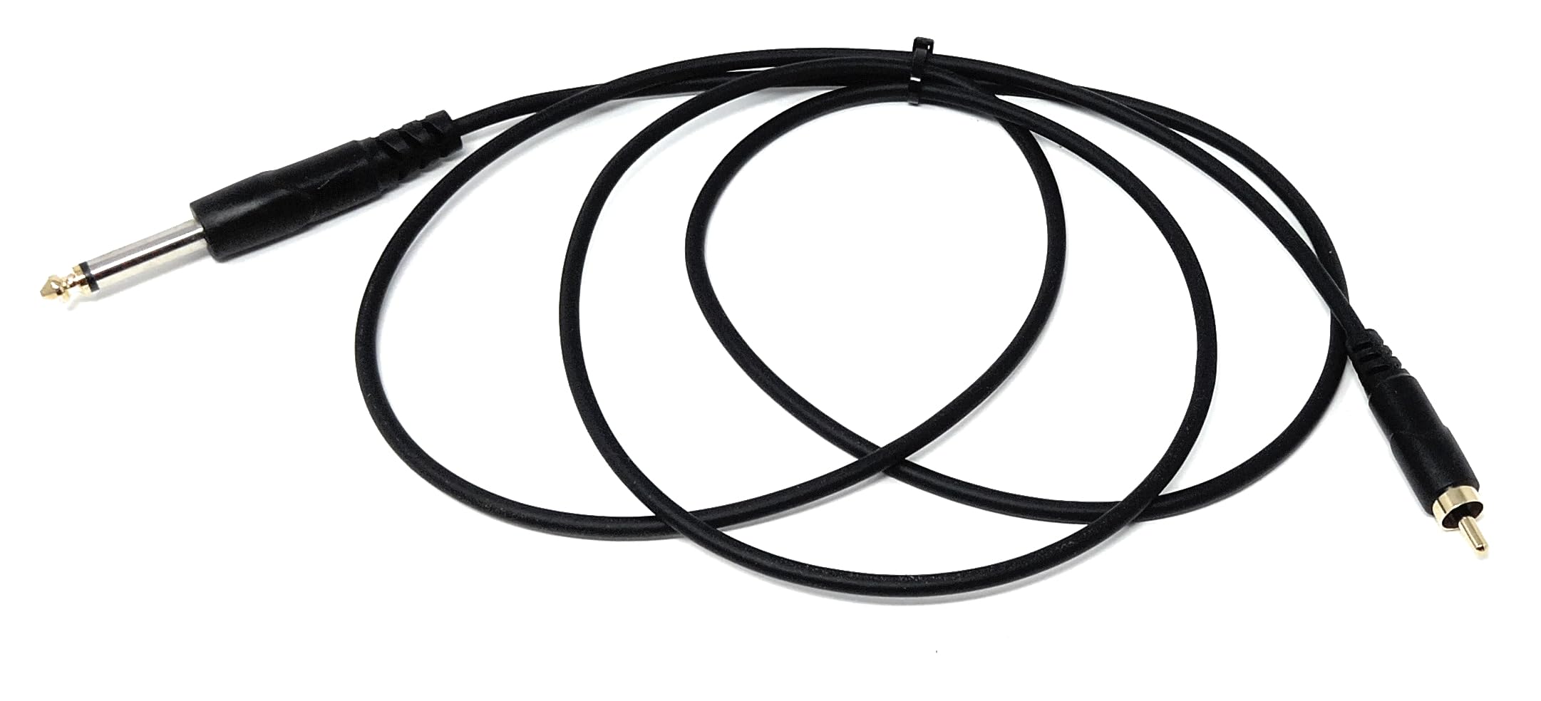 DRUT 6.35mm (1/4") Mono Jack Plug to RCA Phono Audio Cable – Signal Patch Lead for Mixers, Controllers, DJ & Audio Equipment
