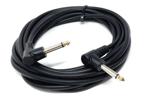 6.35mm Right Angle TS Instrument Cable - 90 Degree 1/4 Inch Mono Guitar Patch Cable for Amps, Mixers, and Pedals