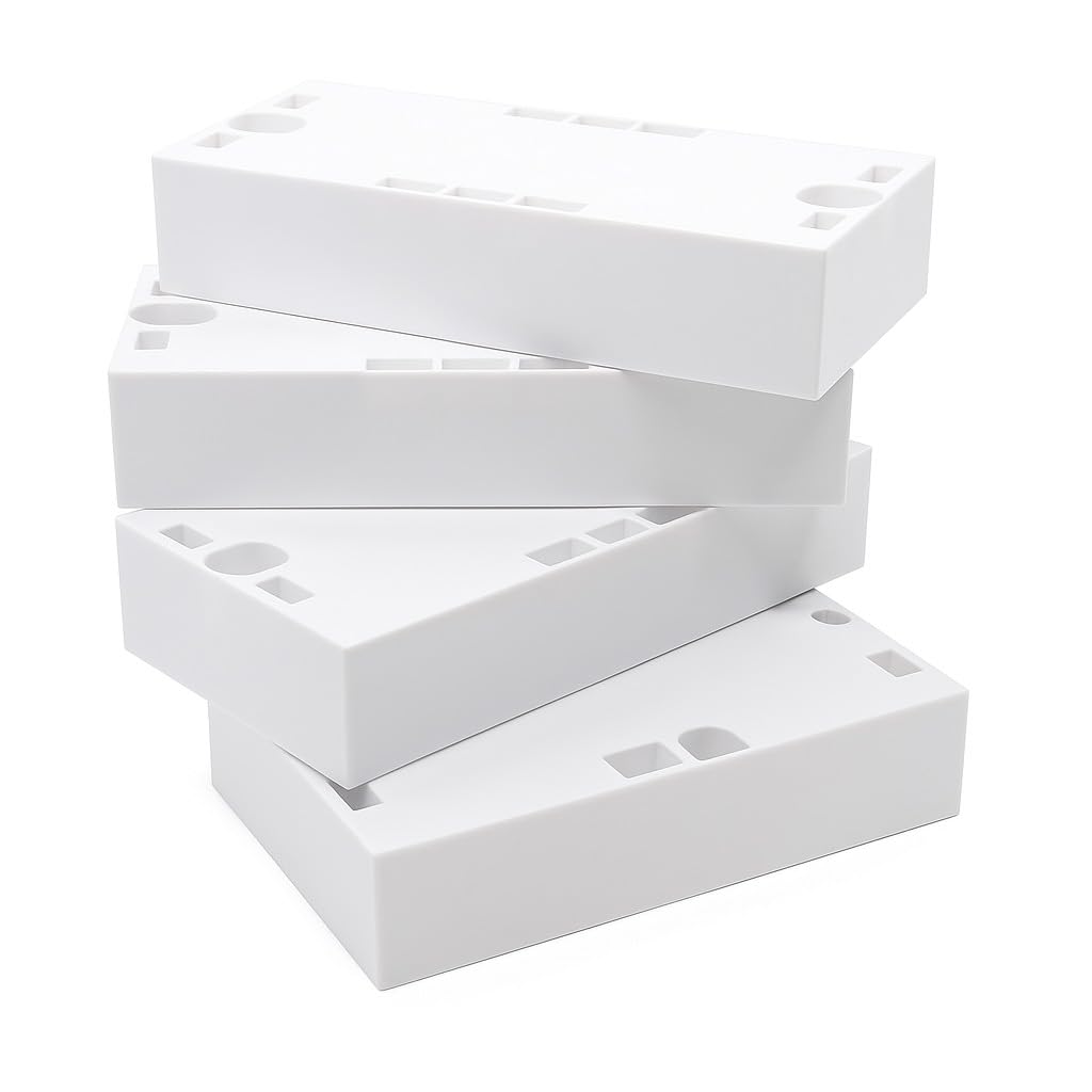 2 Gang Surface Mount Back Box – White Pattress 147mm x 86mm x 32mm, Durable Electrical & Network Faceplate Mounting Box