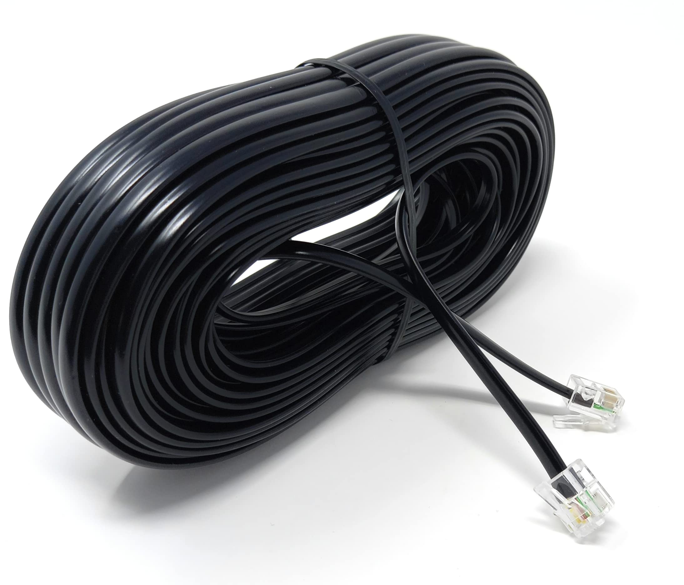 DRUT RJ11 to RJ11 Telephone Landline Cable ADSL (6P4C) Flat Lead High Speed BT Internet Broadband Male to Male Router, Modem, Phone Extension Wire