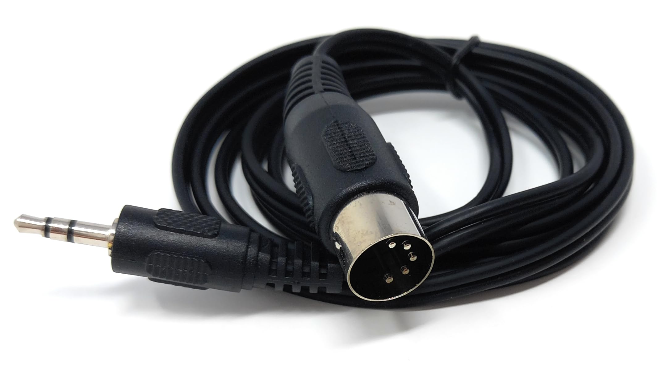 DRUT 3.5mm Stereo Jack Plug to 5 Pin Midi Din Male AUX Audio Cable, Midi Pins 2, 3, 5 are Connected