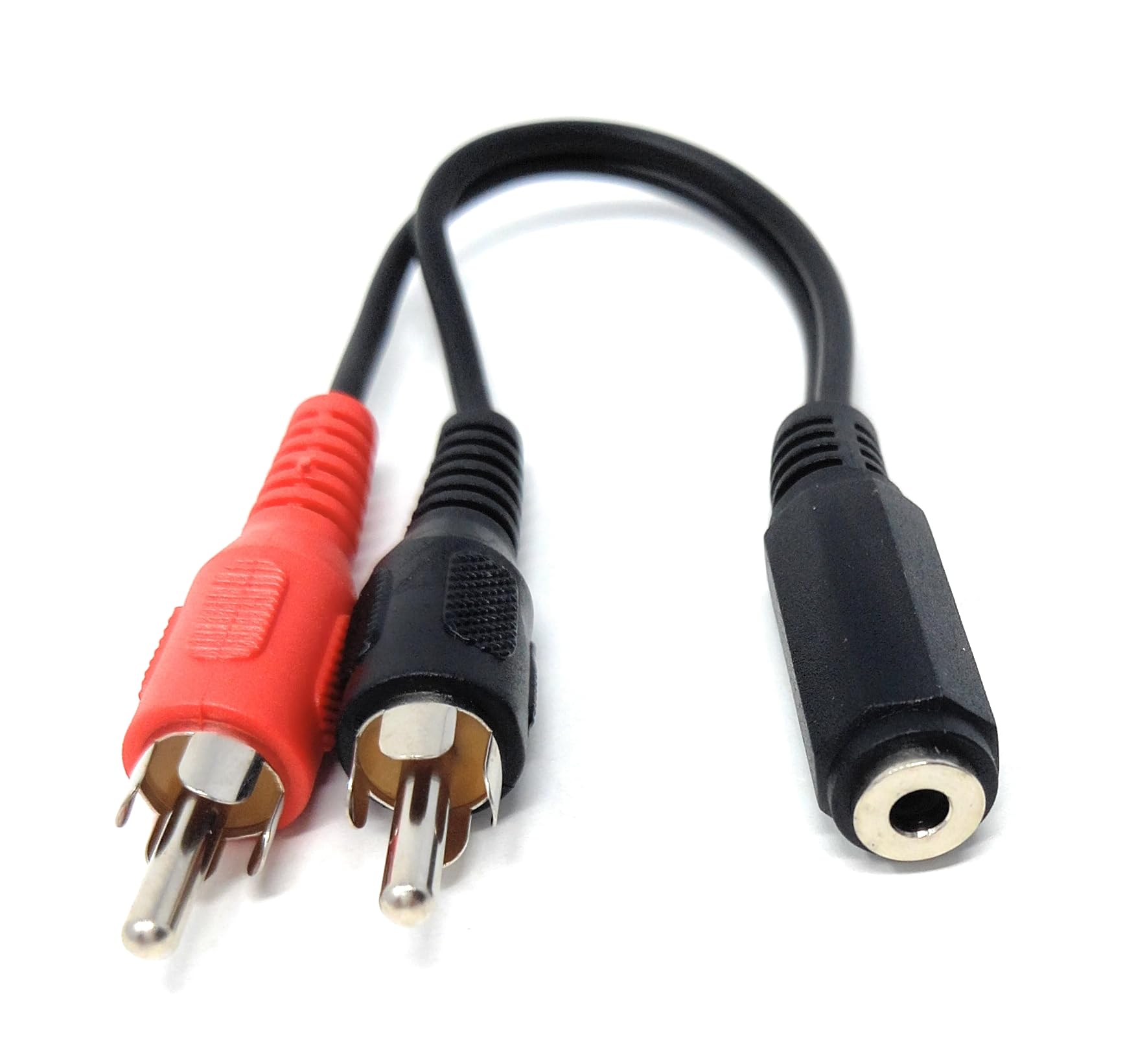 DRUT 3.5mm Stereo Jack Socket to Twin Phono RCA Phono Male Plug, Audio Adapter Extension Cable Lead