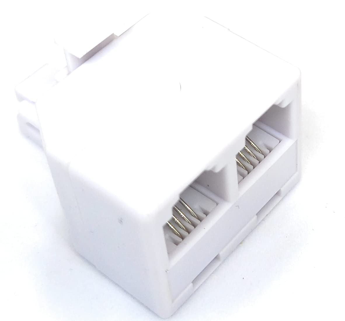 DRUT RJ11 Plug to 2 Way RJ11 Sockets Adapter Dual Cable Splitter, 4 Wires, 4P4C