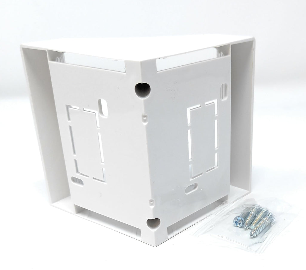 1 Gang Pattress Electrical Back Box - 45 Degree Angled Surface Mount, 85mm x 85mm for Faceplates and Workbench Installations