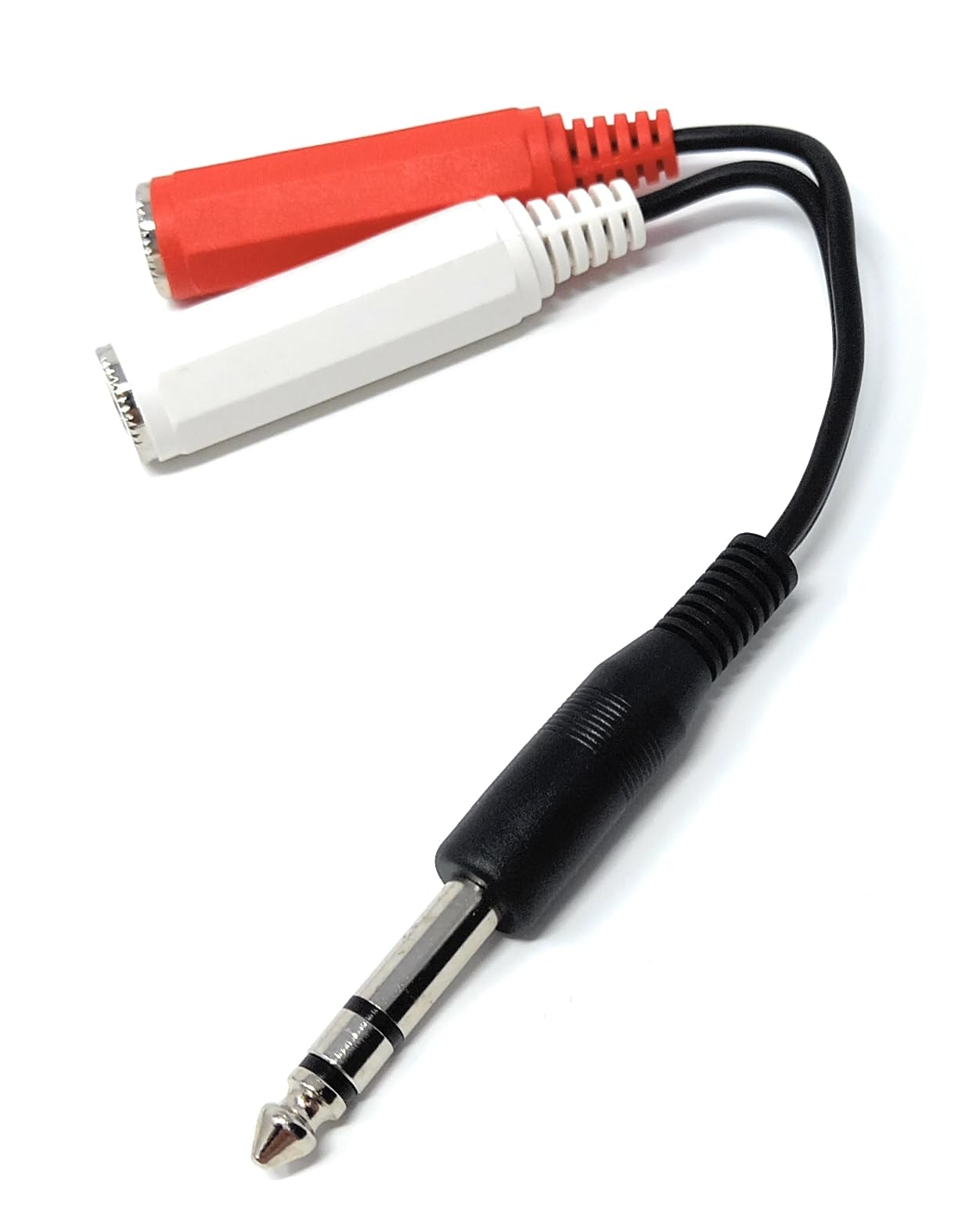 DRUT 6.35mm Stereo Jack to Twin 6.35mm Stereo Jack Sockets Cable Lead Adapter Splitter 1 Male to 2 Females