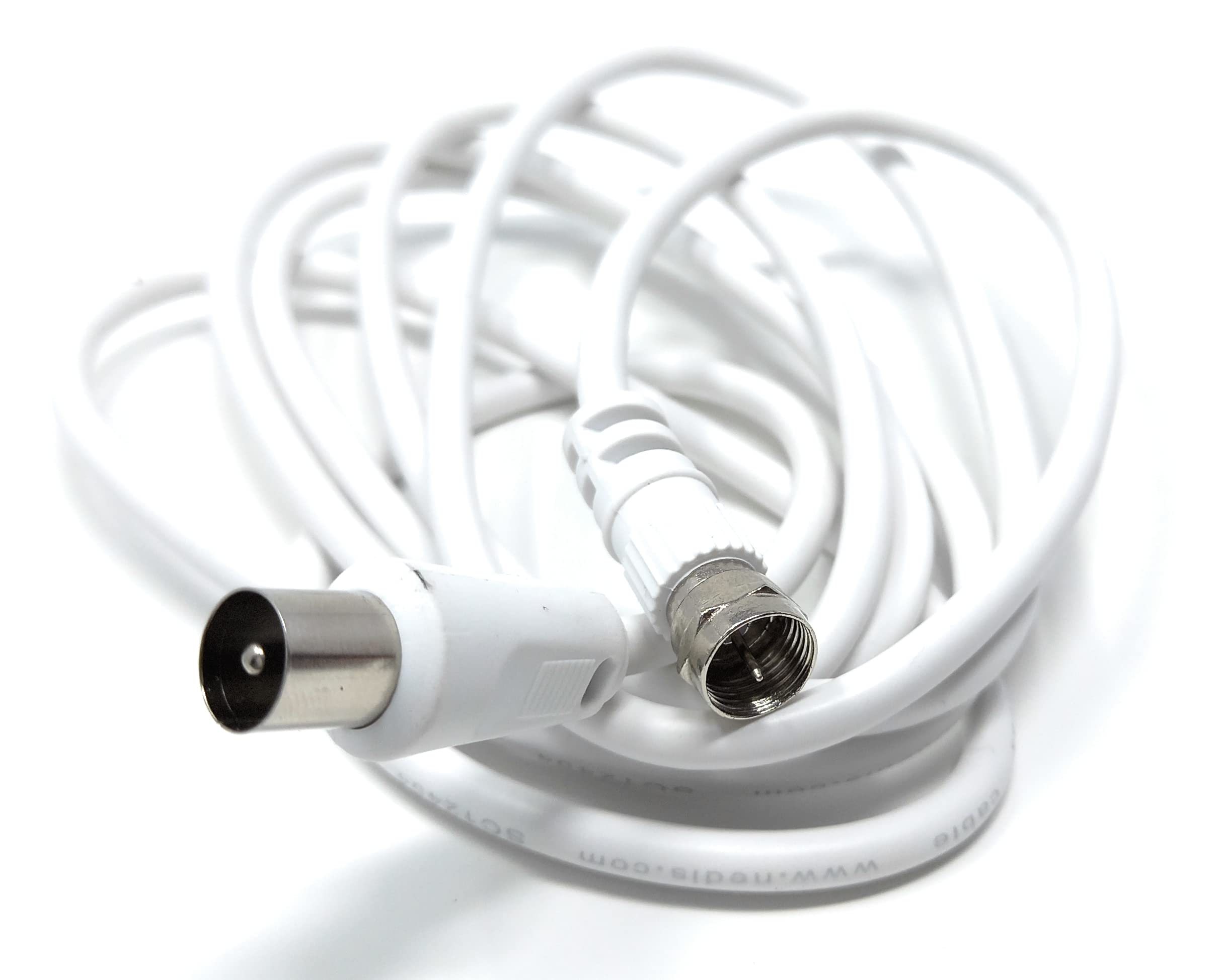 DRUT RF TV Aerial Male to F Type Connector Male Plug Coaxial Coax Cable, Lead, 75 Ohm, 3C-2V