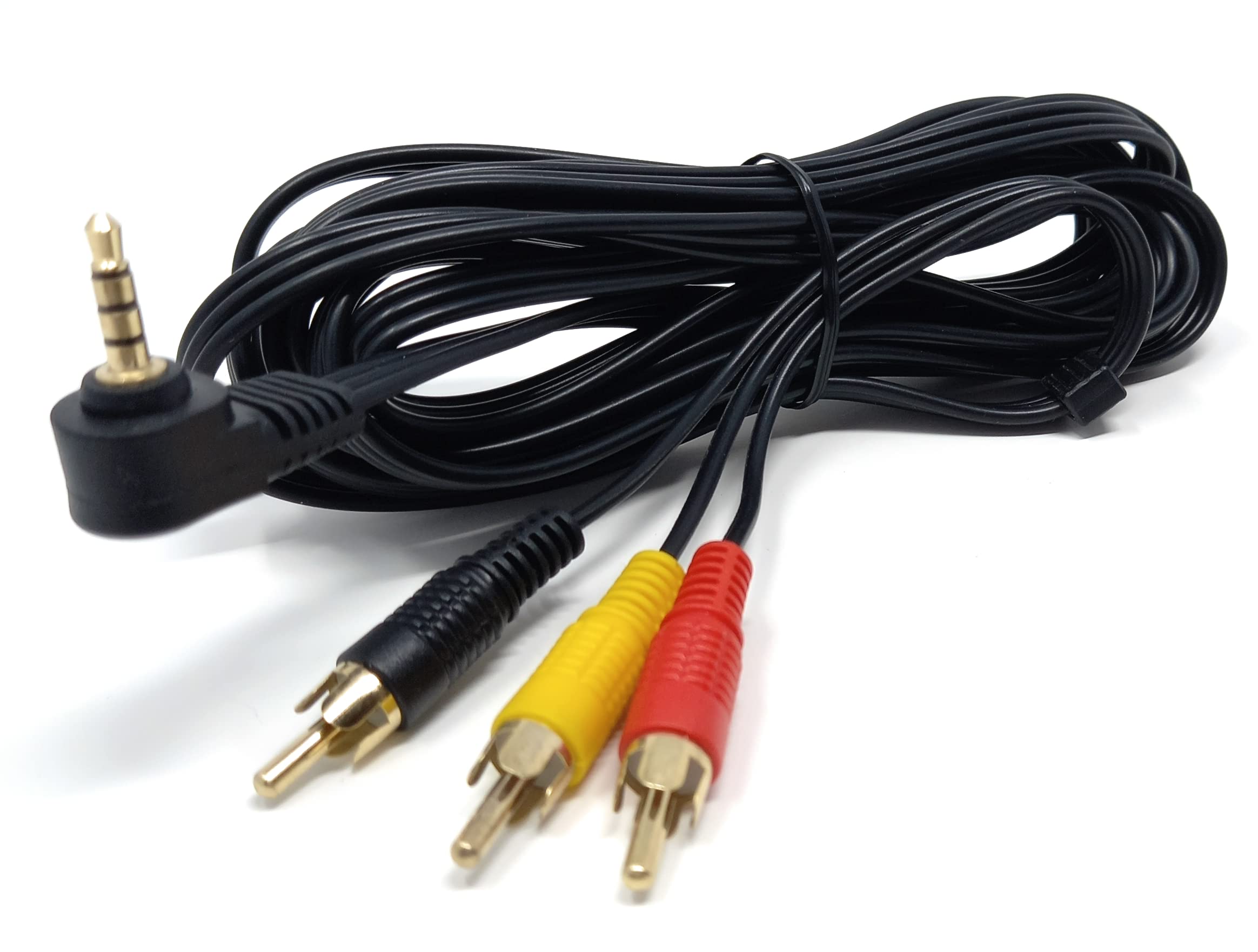 DRUT Right Angle 4 Pole 3.5mm Jack To 3 x RCA Composite & Stereo Audio Video Lead Cable