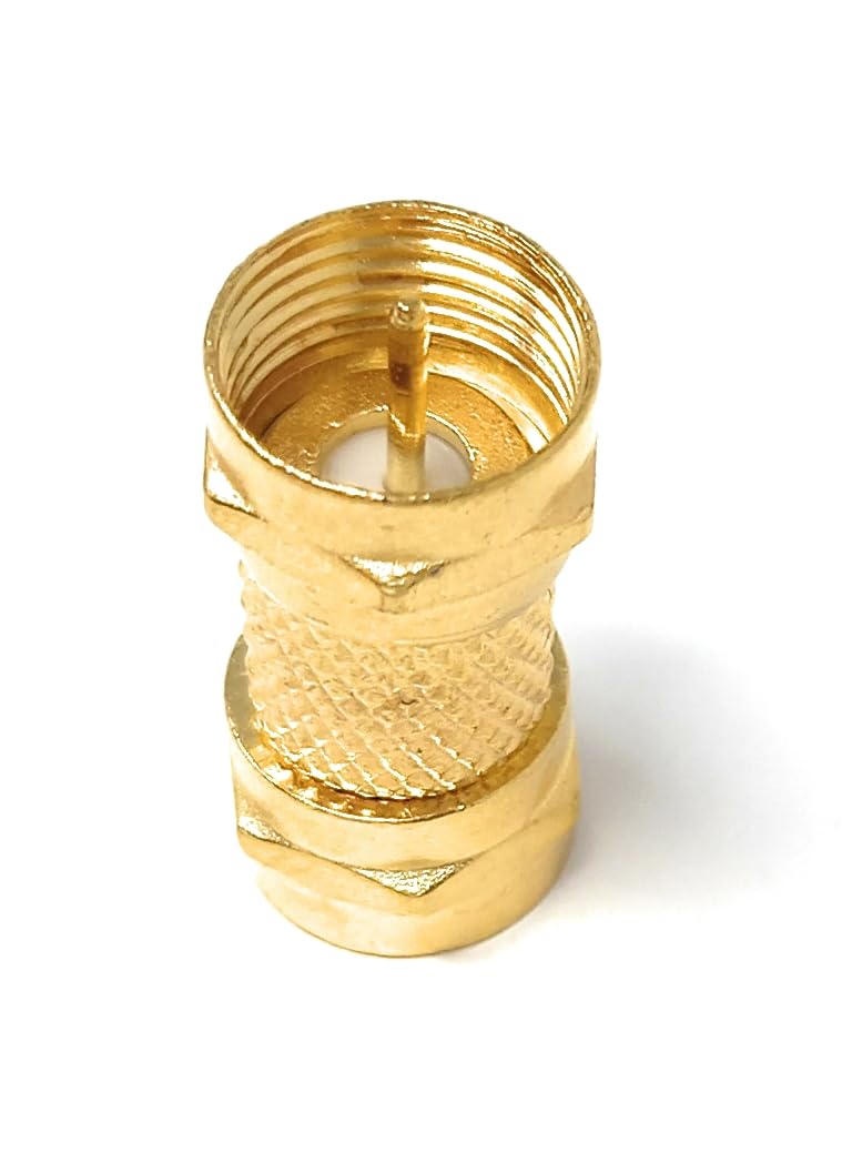 DRUT F Type Screw On Male to Male Plug to Plug 75 OHM Coax Adapter Coupler