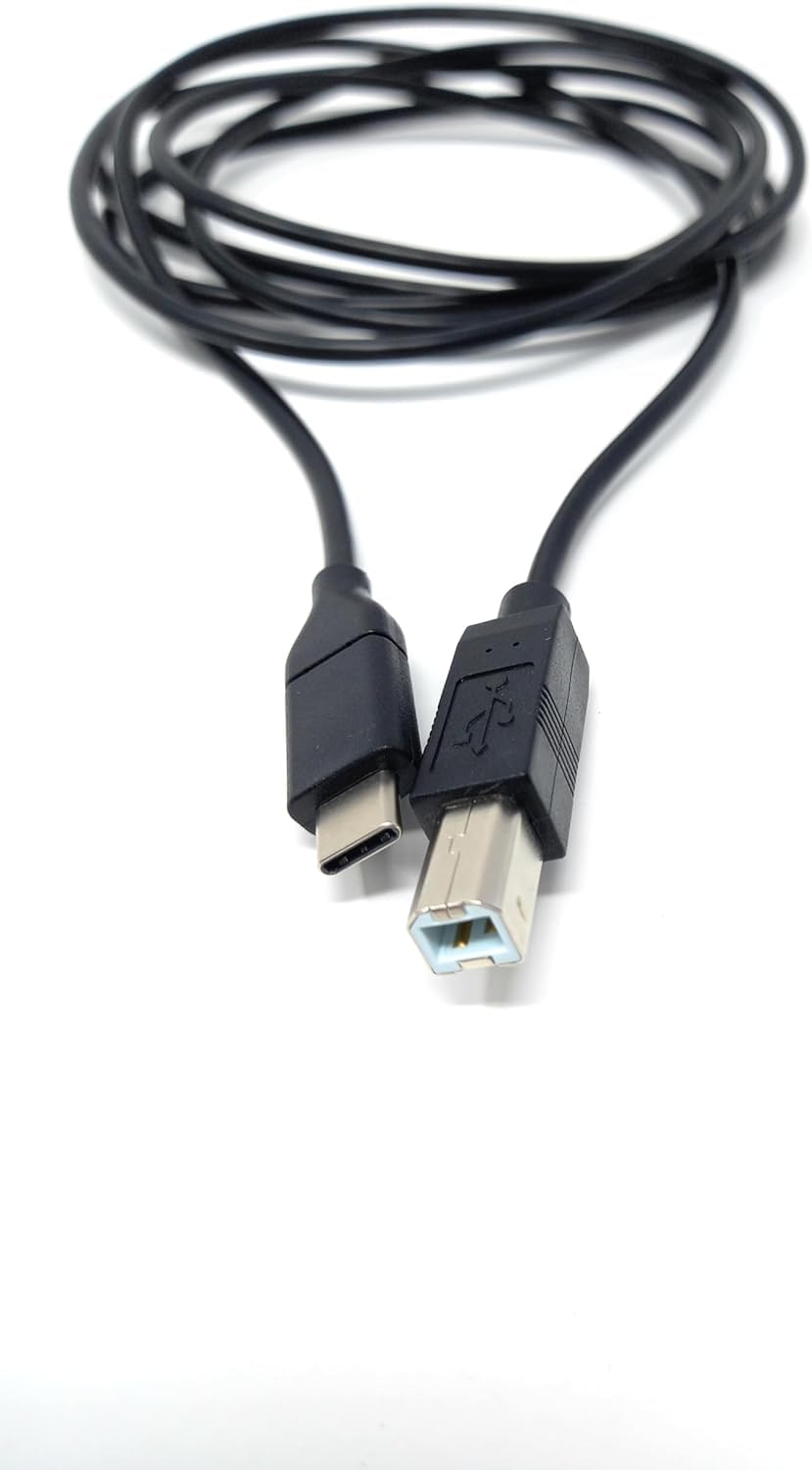 DRUT USB 3.1 Type C to USB B Type Plug For Printer, Music Instrument, Mixer Cable Lead