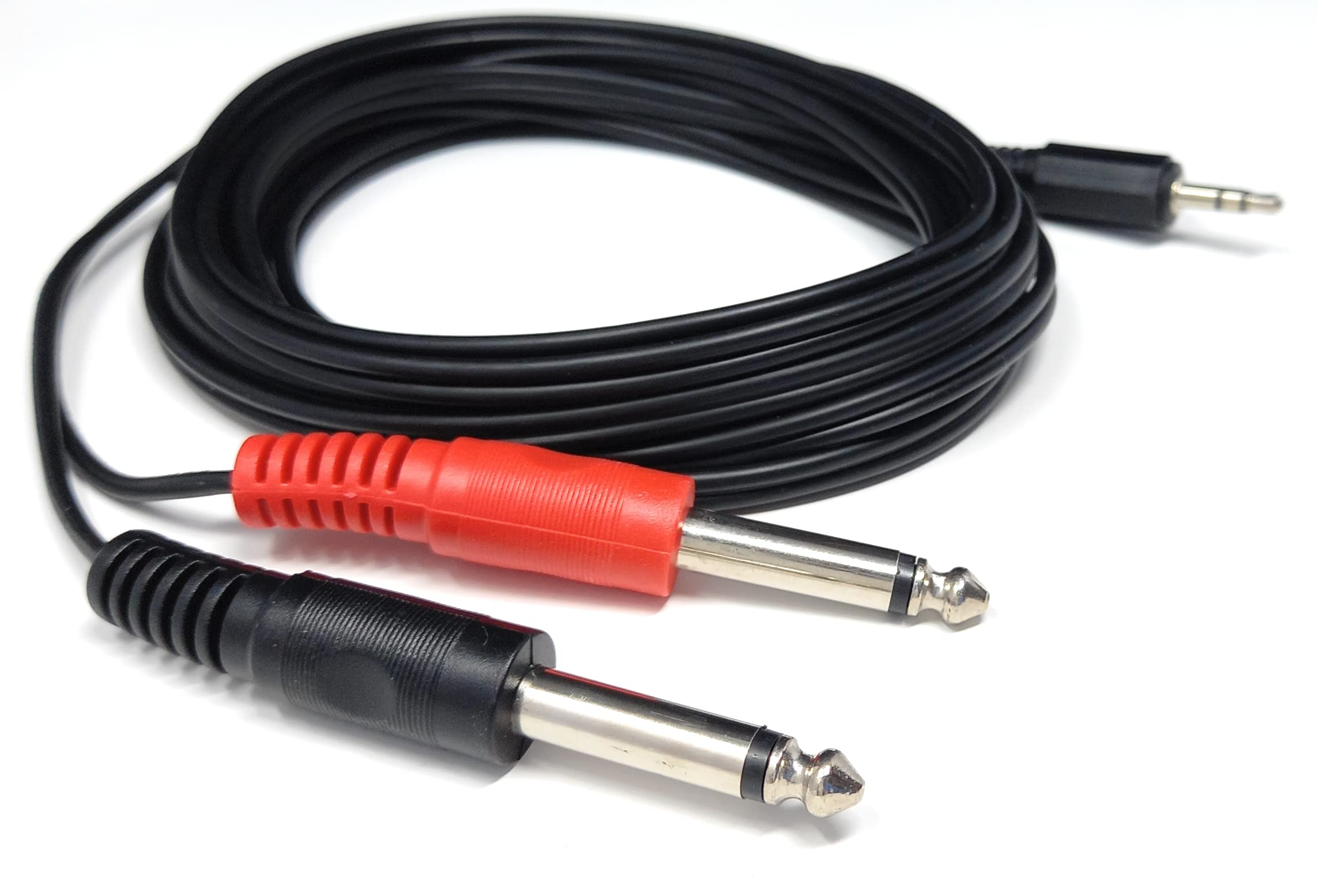 DRUT Stereo 3.5mm Jack to 2 x 6.35mm Mono Jacks, Y Cable Lead create description