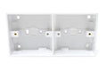 2-Gang Surface Mount Back Box – White Electrical Pattress Box, 172mm x 86mm x 35mm, Twin for Sockets and Switches
