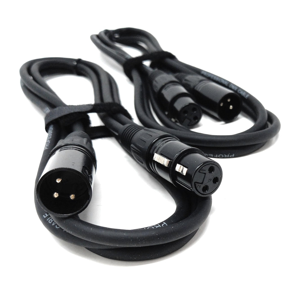 DRUT 2-Pack XLR Microphone Cables – XLR Male to Female Audio Leads for Mic, Mixer, Amplifier, DJ, Speaker, and Sound Console Connections