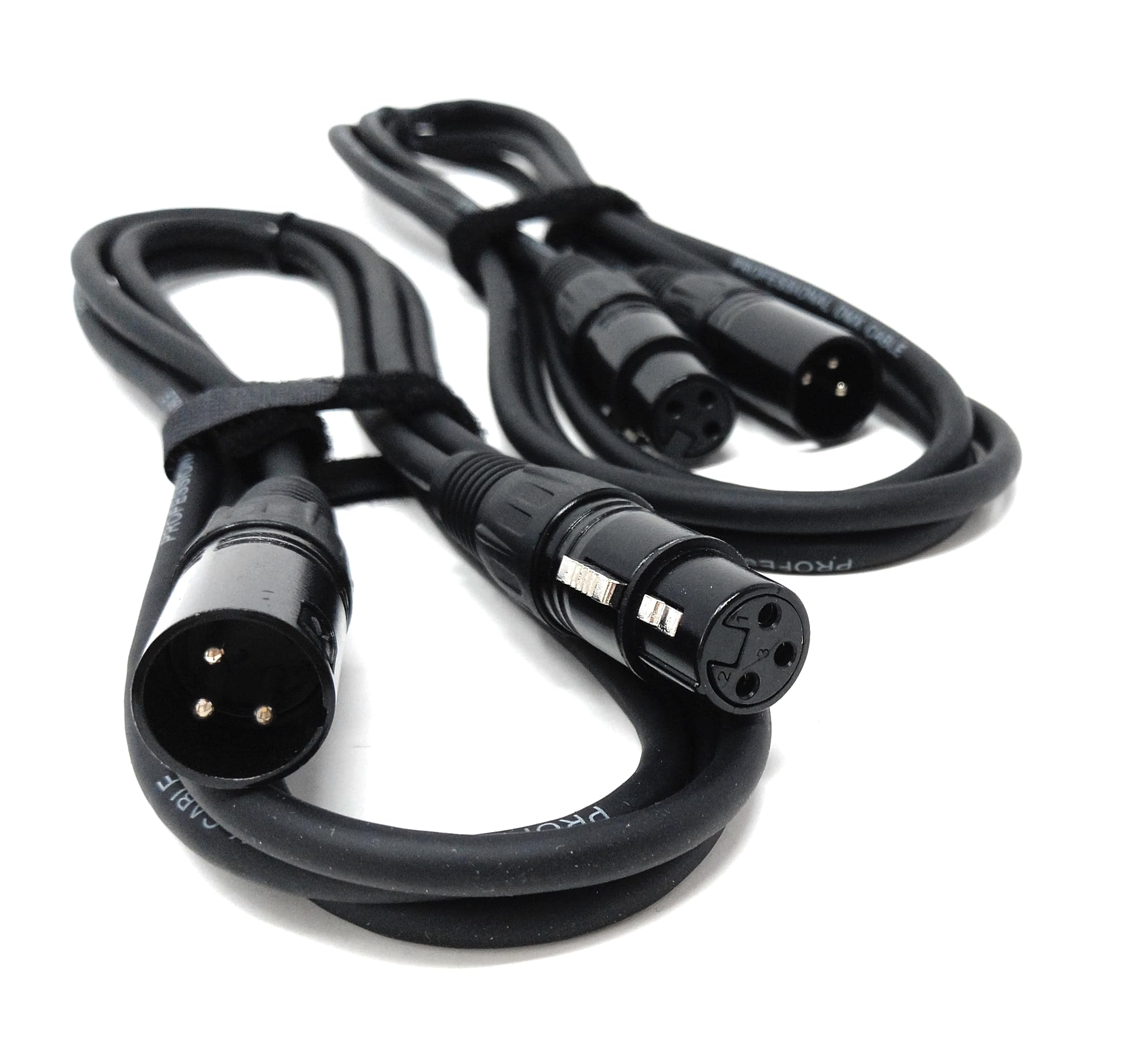 DRUT 2-Pack XLR Microphone Cables – XLR Male to Female Audio Leads for Mic, Mixer, Amplifier, DJ, Speaker, and Sound Console Connections