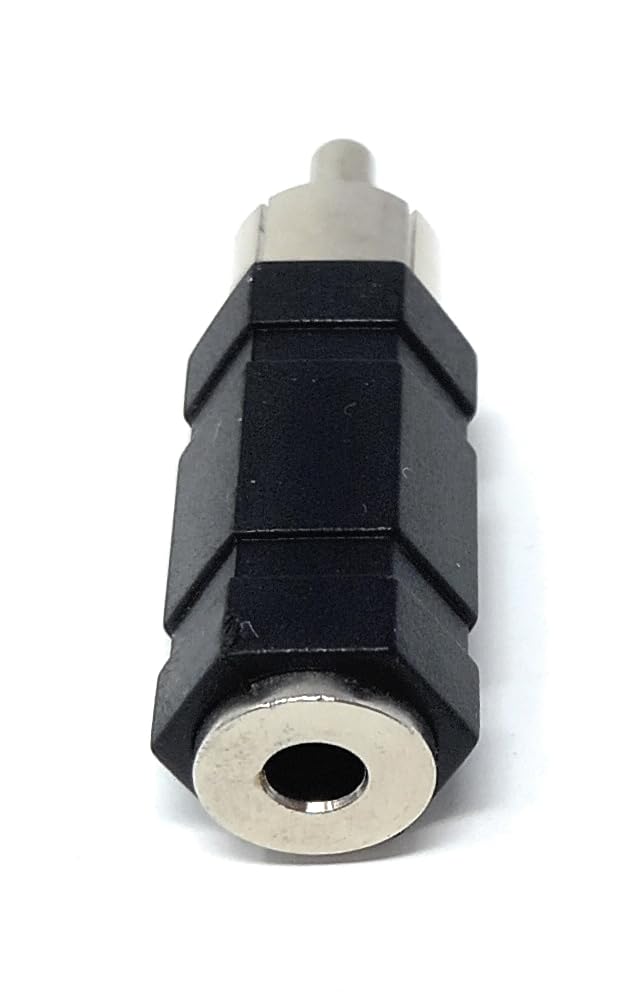 DRUT 3.5mm Mono Jack Socket to RCA Phono Socket Plug Audio Cable Lead Adapter
