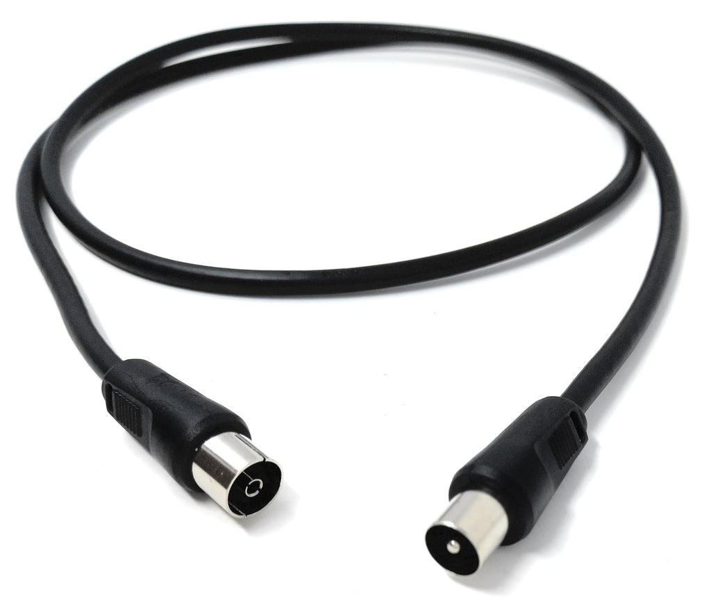 TV Aerial Cable – Male to Female Coax Lead with Nickel Connectors, RF Antenna Extension Lead for Freeview, DVB-T, HDTV, and Set-Top Boxes