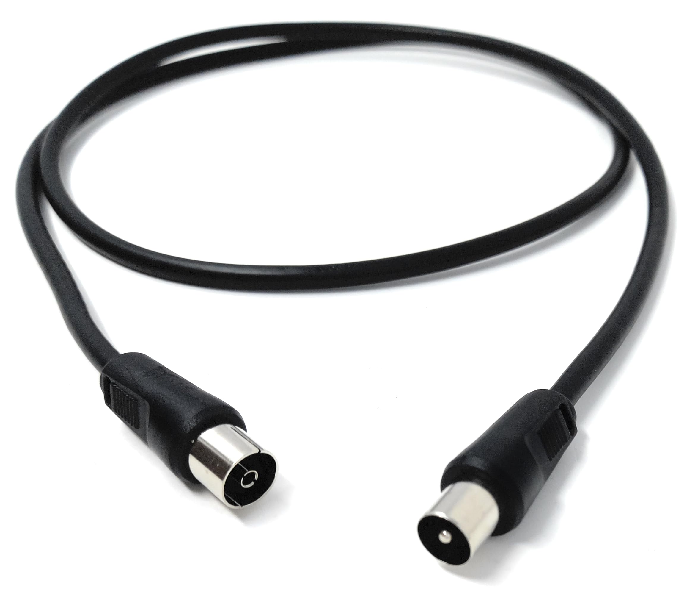 TV Aerial Cable – Male to Female Coax Lead with Nickel Connectors, RF Antenna Extension Lead for Freeview, DVB-T, HDTV, and Set-Top Boxes