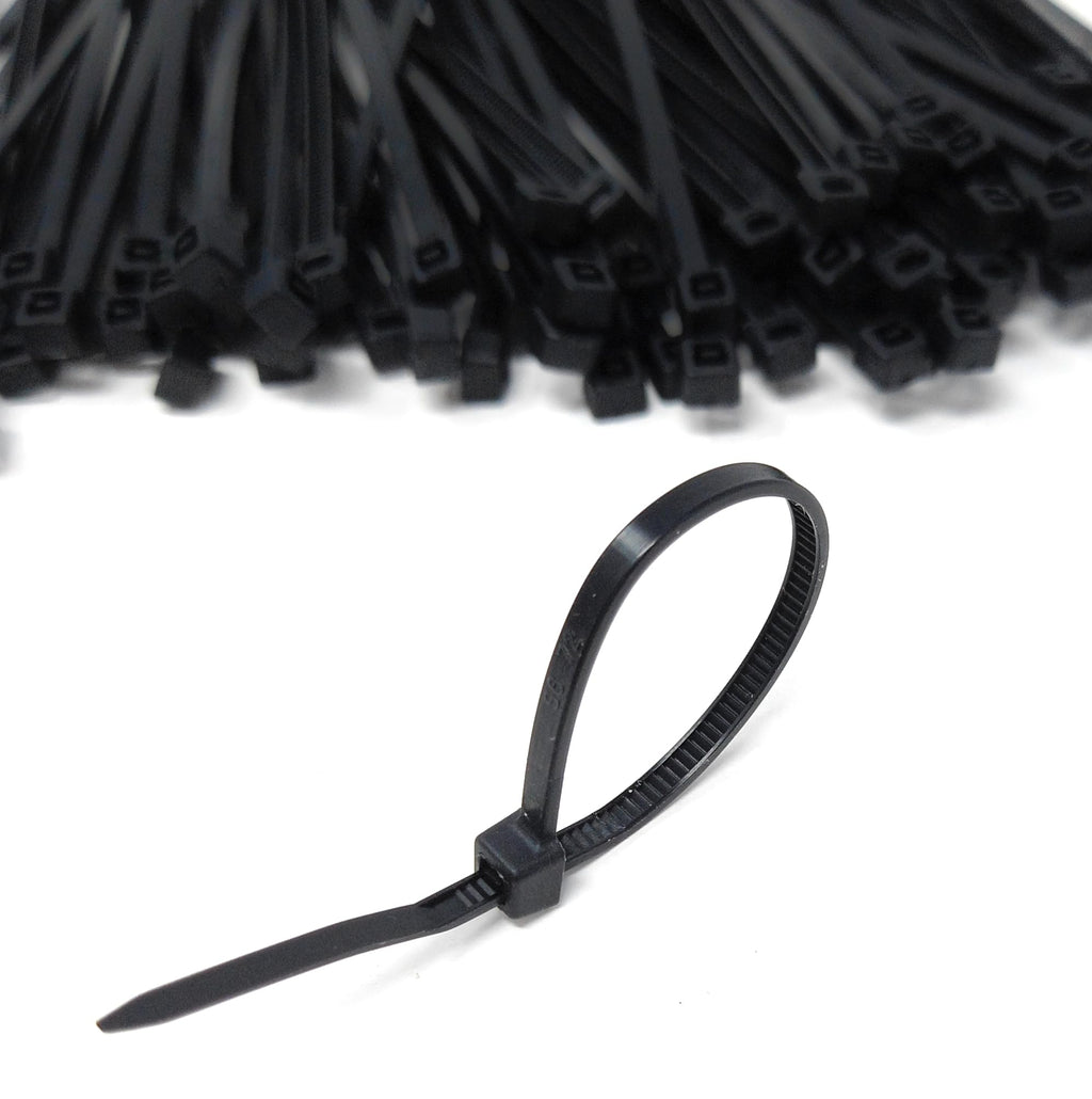 Nylon Cable Ties, 100mm x 2.5mm, Pack of 100, Plastic Zip Tie Wraps, Self-Locking
