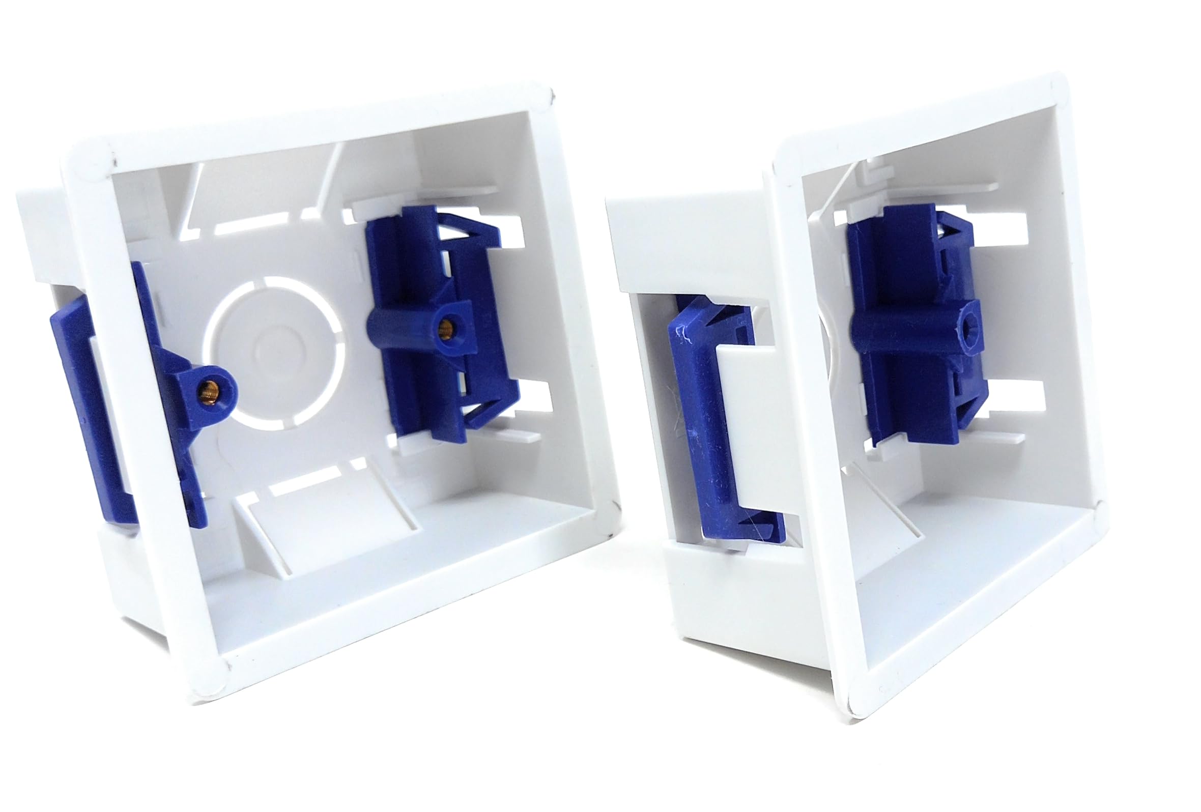 1 Gang Dry Lining Back Plasterboard Surface Pattress Box with Adjustable Lugs 35mm Deep, for Faceplate