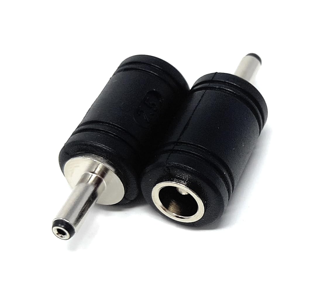 DRUT 3.5mm x 1.3mm Jack to 5.5 x 2.5mm DC In Line Socket, Jack to DC Jack Plug Cable Converter Adapter