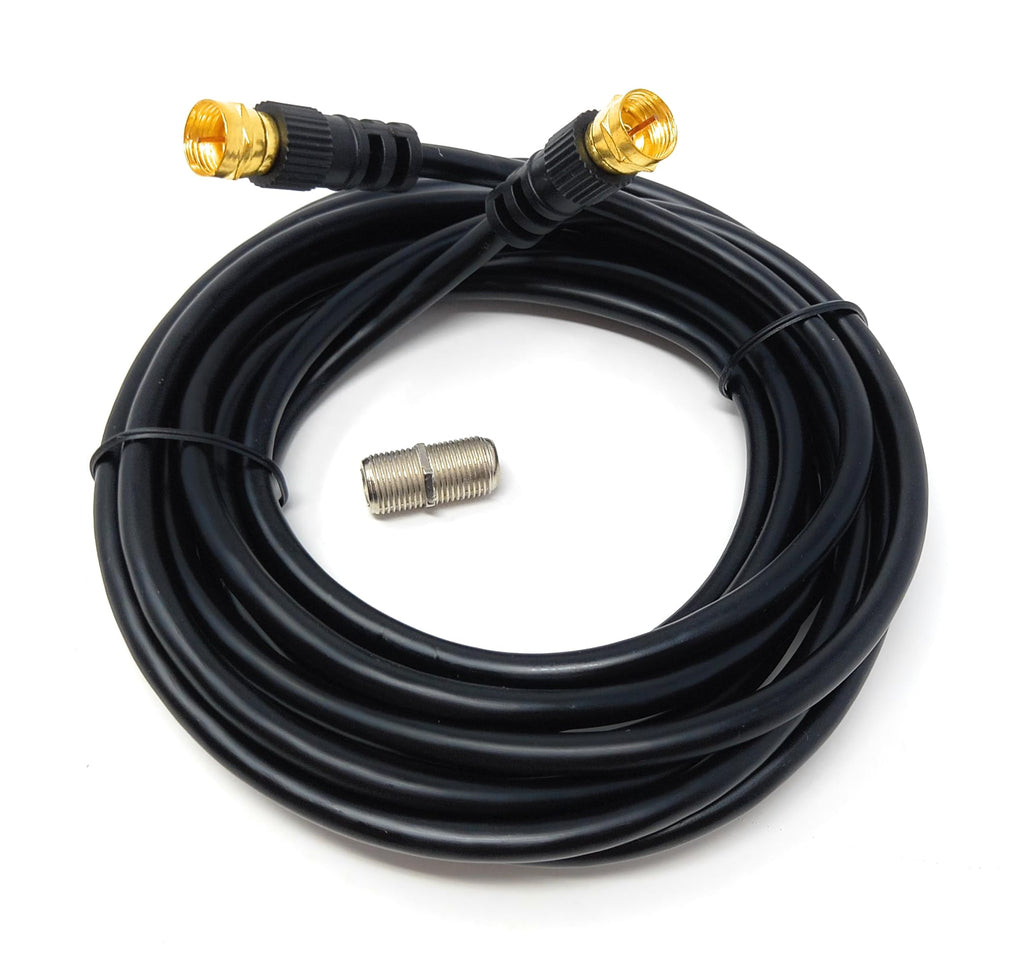 DRUT F-Type Connector TV RG6 Cable With (F-Type Female Coupler) Compatible With STB, Dish TV, Satellite, Antenna Coax Cable Lead