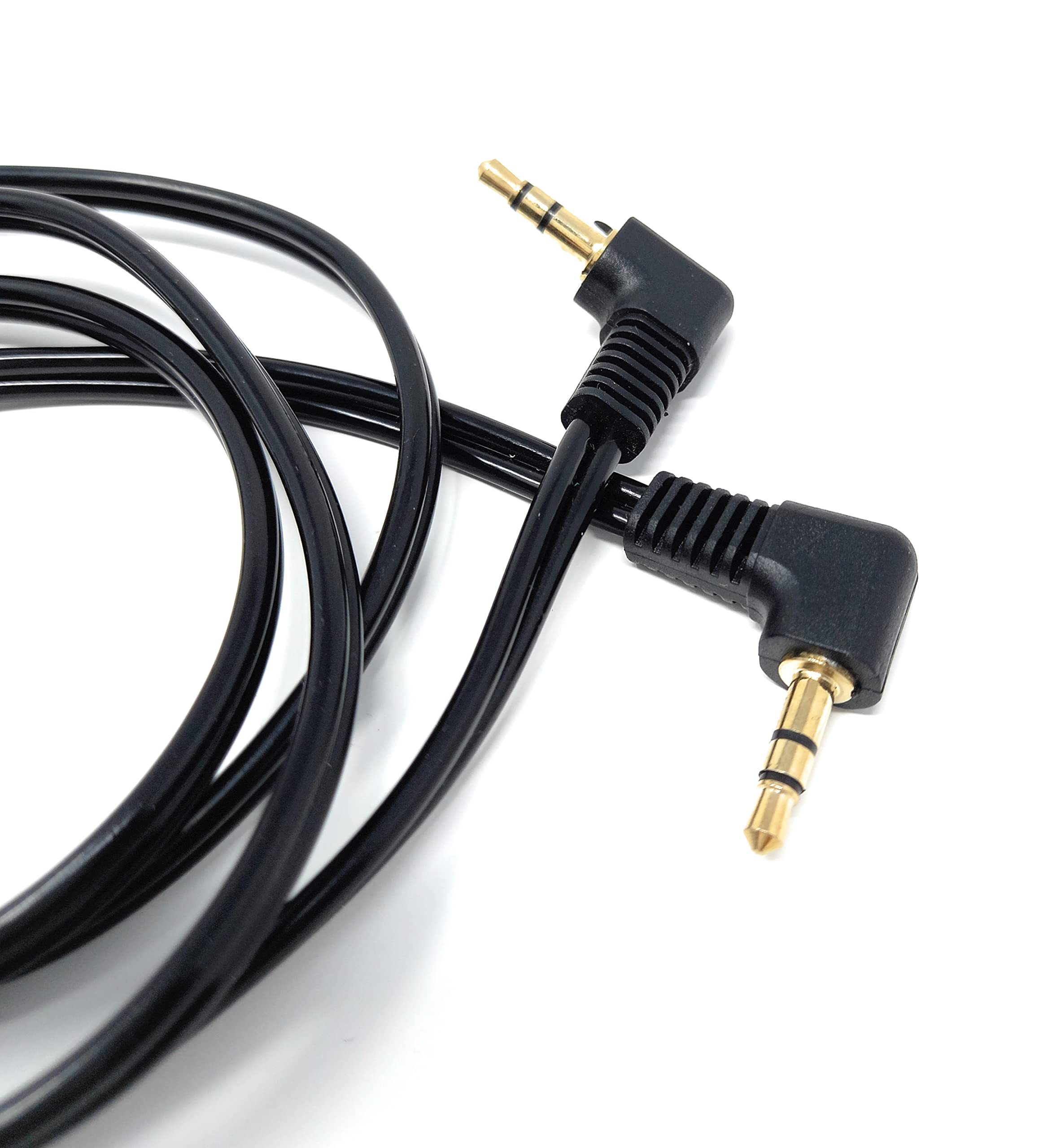 DRUT 3.5mm Dual Right Angle 90'' Male to Male Jack to Jack Stereo Audio Cable Lead Gold Plated Ends
