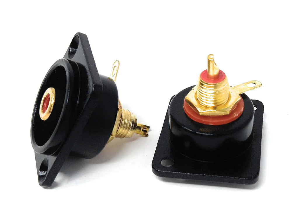 DRUT RCA Phono Socket D-Series Chassis Faceplate Panel AV Audio Video Adapter with Solder Terminal and Screws Included