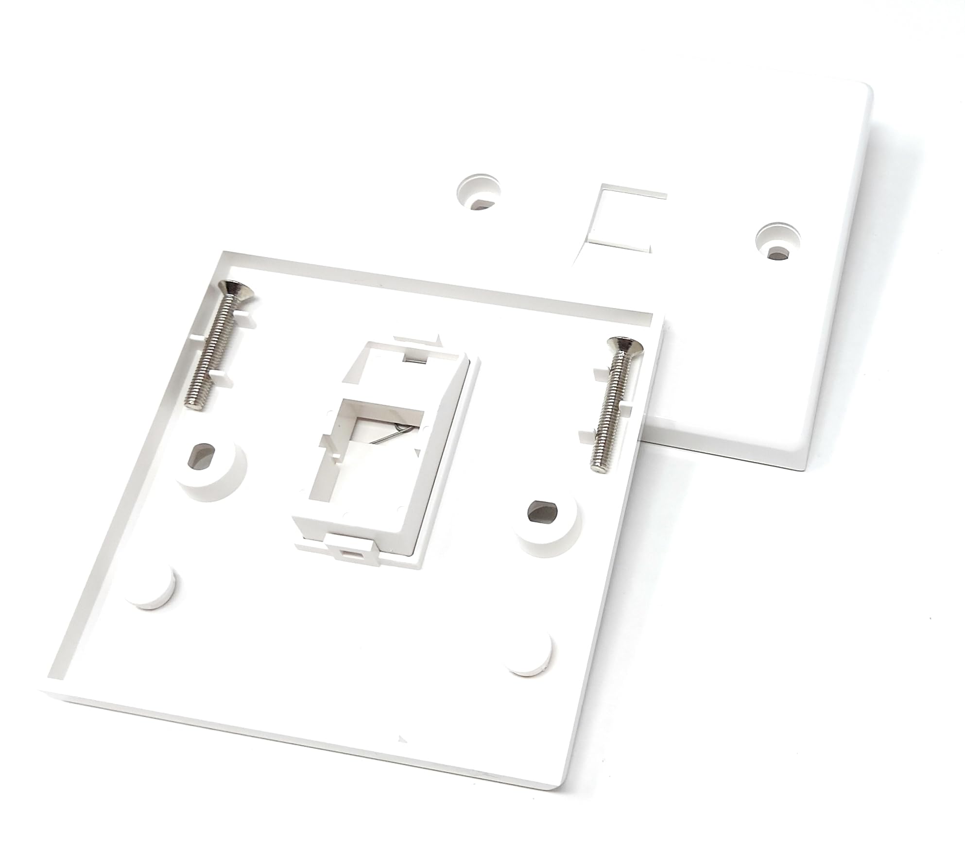Single Gang Modular Wall Plate – 1-Port Keystone Faceplate Compatible with Cat5e, Cat6, Cat7, Cat8, Cat9 Ethernet Modules for Home & Office Networks