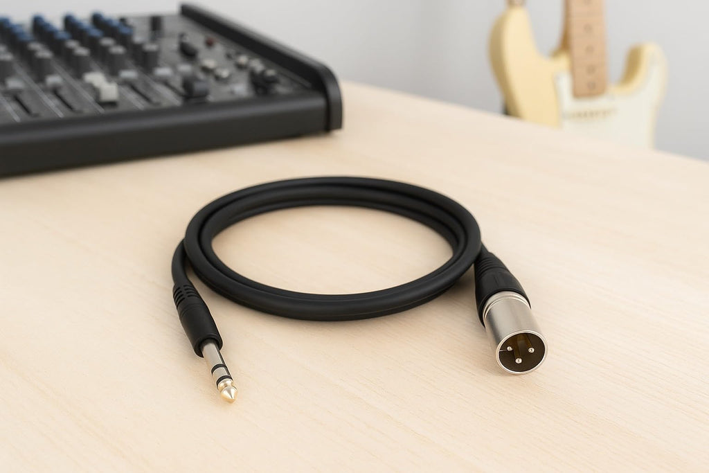 DRUT Professional XLR Male to 6.35mm Stereo Jack Cable, Gold-Plated, Balanced Audio Lead for Microphones, Mixers, Amplifiers, DJ, Studio Equipment