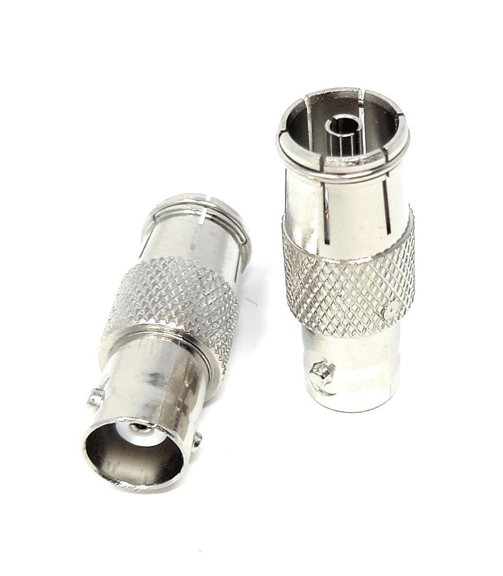 DRUT BNC Socket to TV RF Coax Female Adapter, Female to Female Connector for CCTV, Radio and External Antenna, Durable Signal Converter 1pcs.