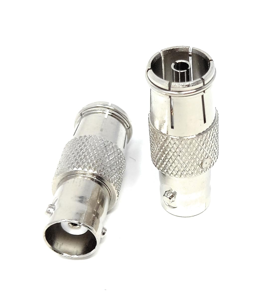 DRUT BNC Socket to TV RF Coax Female Adapter, Female to Female Connector for CCTV, Radio and External Antenna, Durable Signal Converter 1pcs.
