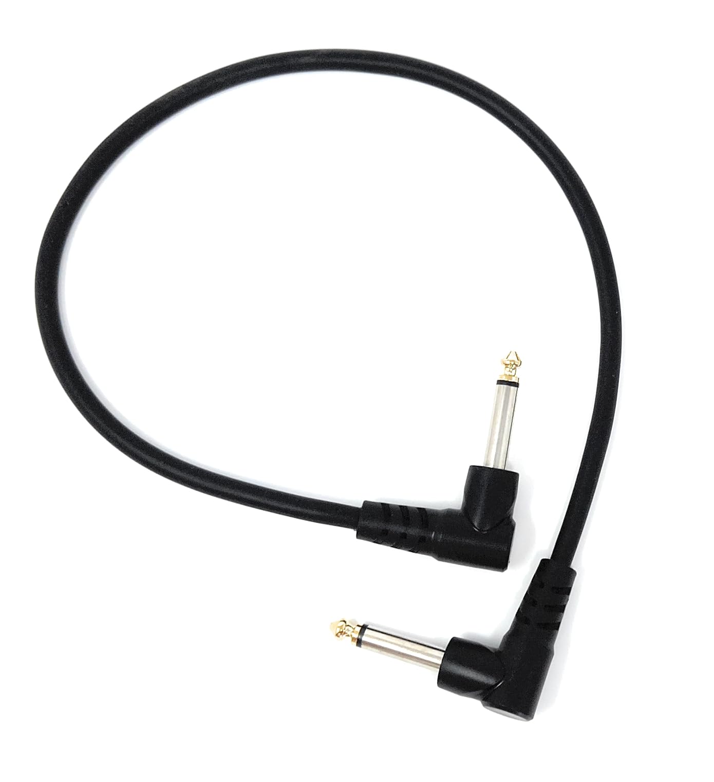 6.35mm Right Angle TS Instrument Cable - 90 Degree 1/4 Inch Mono Guitar Patch Cable for Amps, Mixers, and Pedals