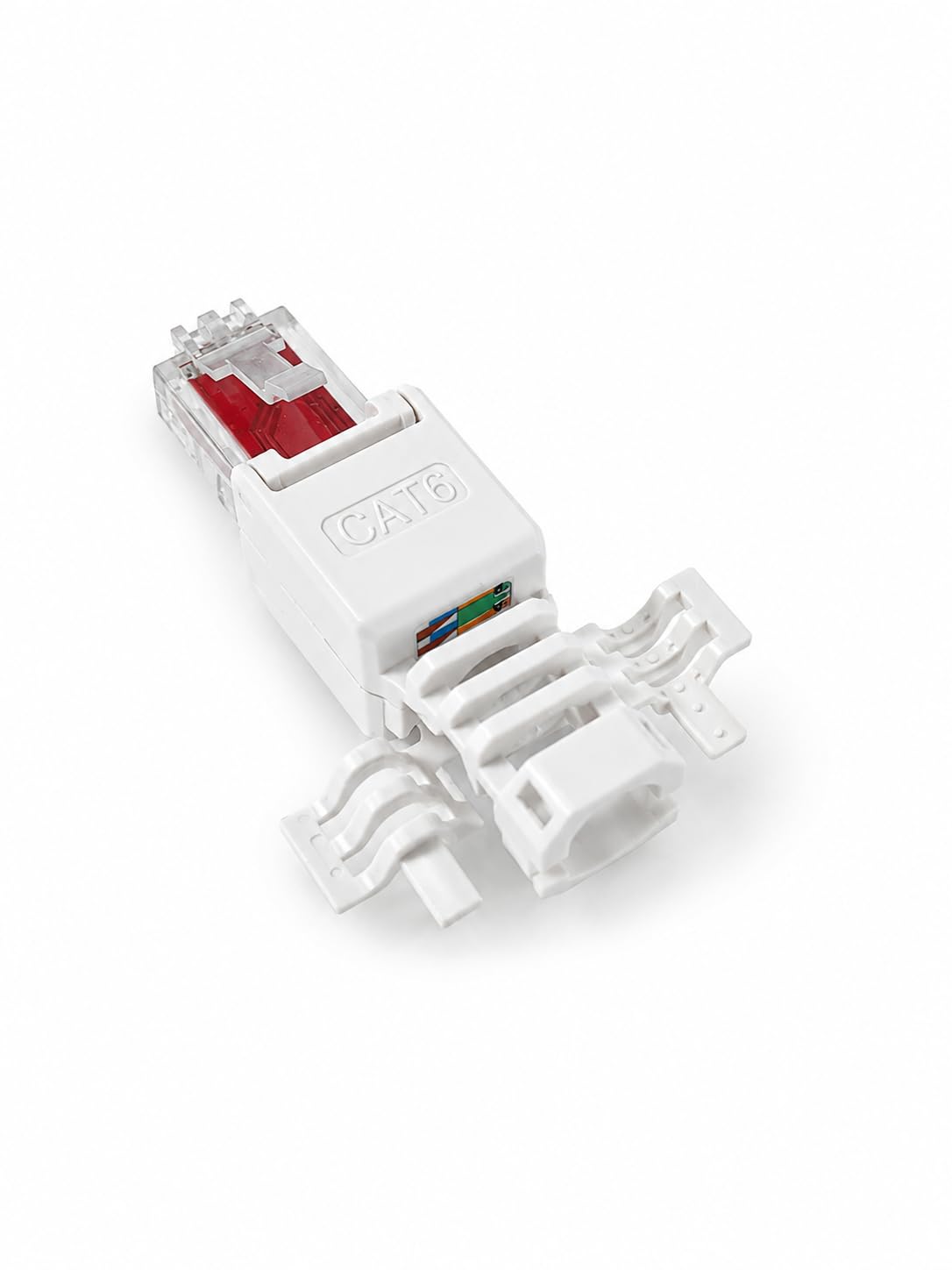 DRUT IDC Punch Down to RJ45 Plug Connector for CAT6 Solid Network Ethernet Cable, Toolless Termination, for Custom Patch and Networking Installations