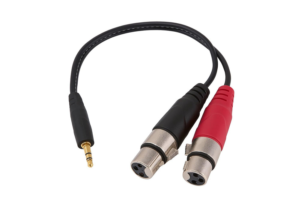 DRUT 3.5mm Stereo Jack to 2 x XLR Female Cable – Audio Splitter Lead for Microphones, Mixers, Speakers, DJ, Studio and Recording Equipment