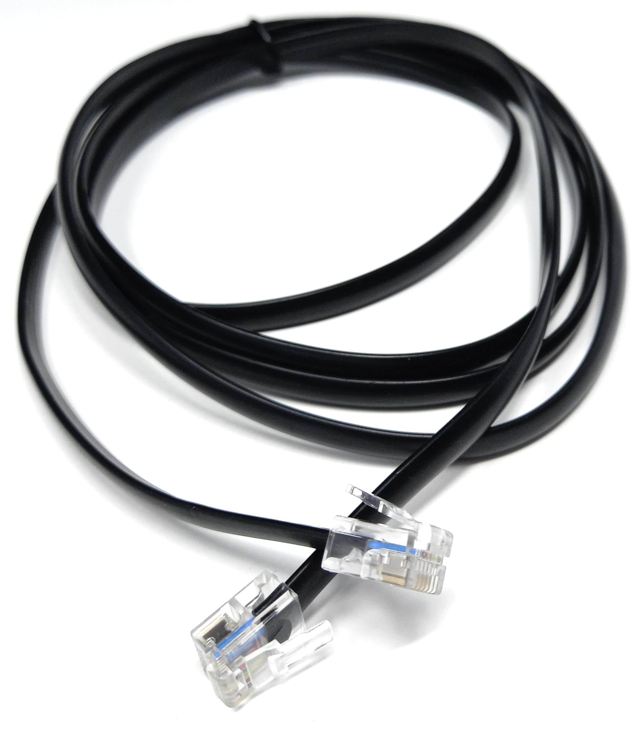 DRUT FLAT RJ12 to RJ12 6P6C Cable Lead Plug to Plug (RJ11 with 6 pin Wire)