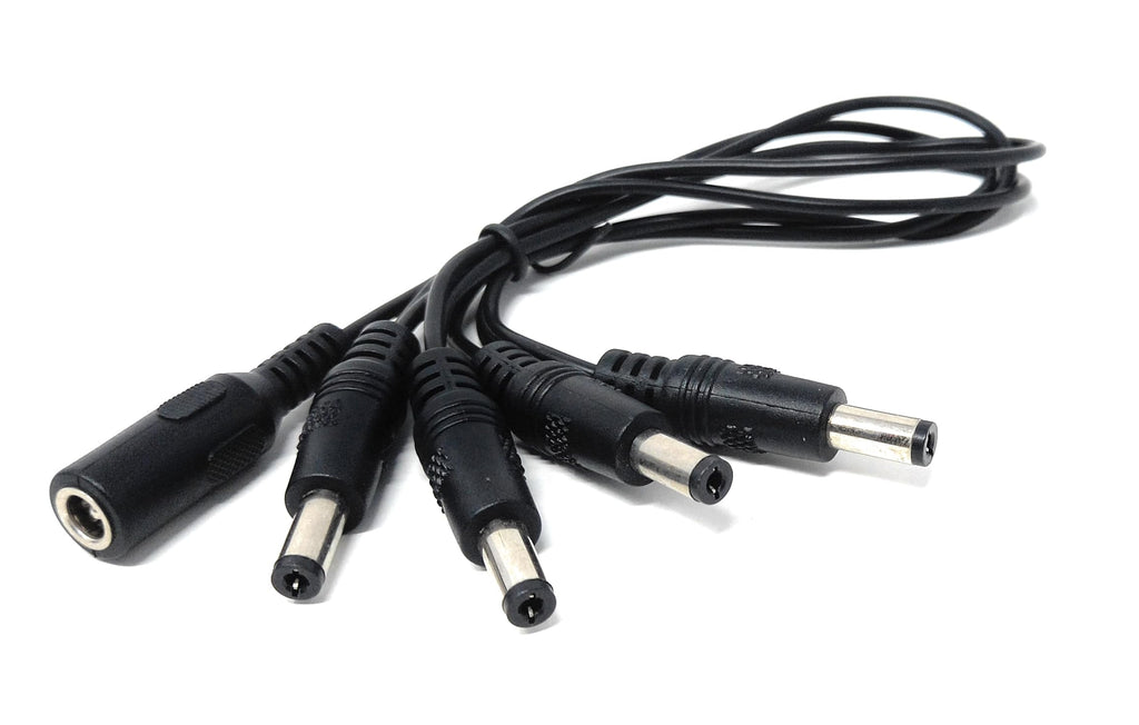 5.5mm x 2.1mm 1 Female to 4 Male Power Supply DC Splitter Cable Effector Extension Power Lead for Guitar Effect Pedal, Music Instruments DC5521