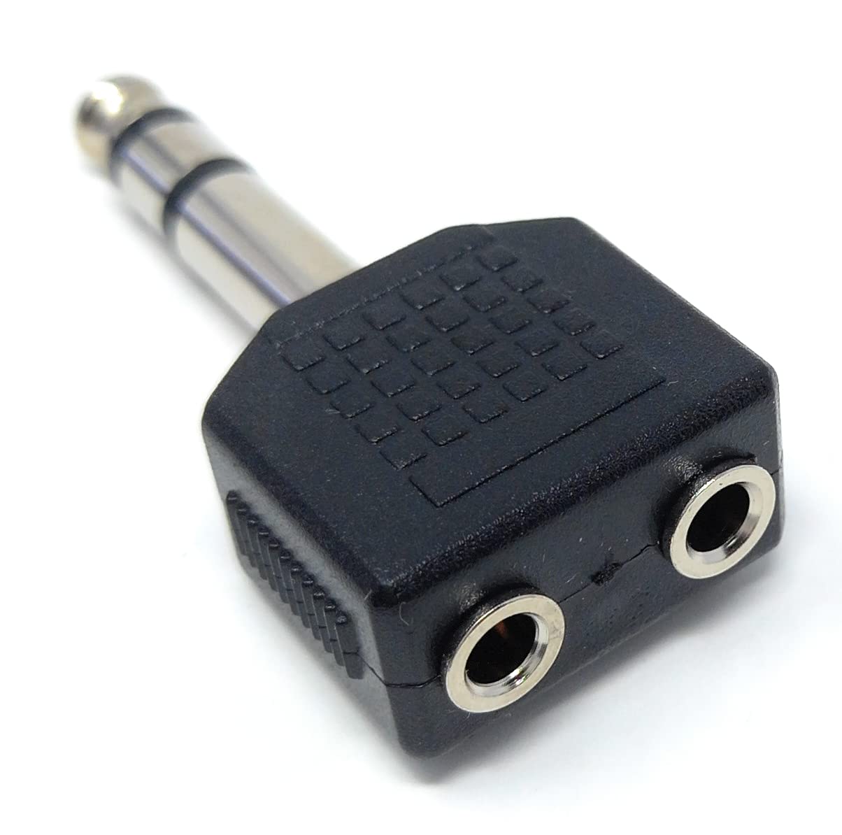 DRUT 6.35mm Stereo Jack Plug to Twin 3.5mm Female Sockets Cable Adapter Y Splitter