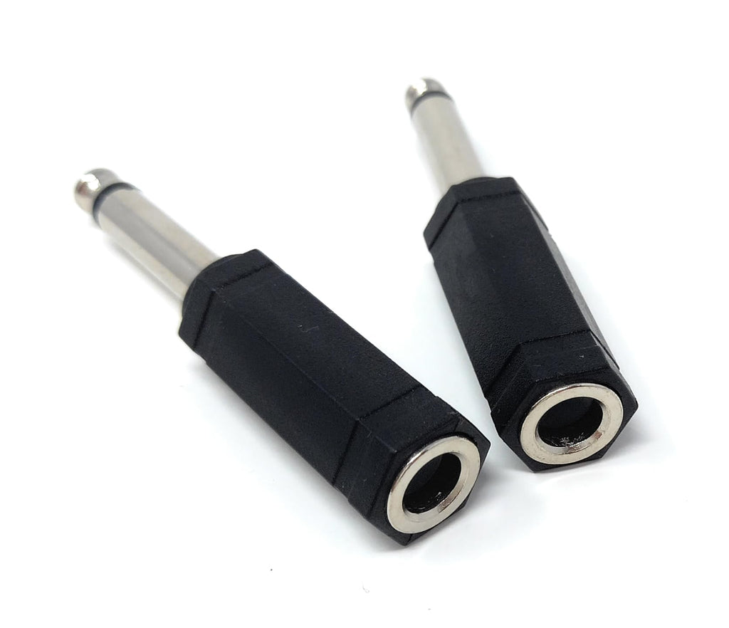DRUT 6.35mm 1/4 Mono Jack Plug to 6.35mm 1/4 Stereo Socket Cable Converter Adapter