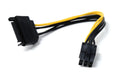 20cm SATA to 6-Pin PCIe Power Adapter Cable – 15-Pin SATA Male to 6-Pin GPU Connector for Graphics Cards, SSDs, and HDDs