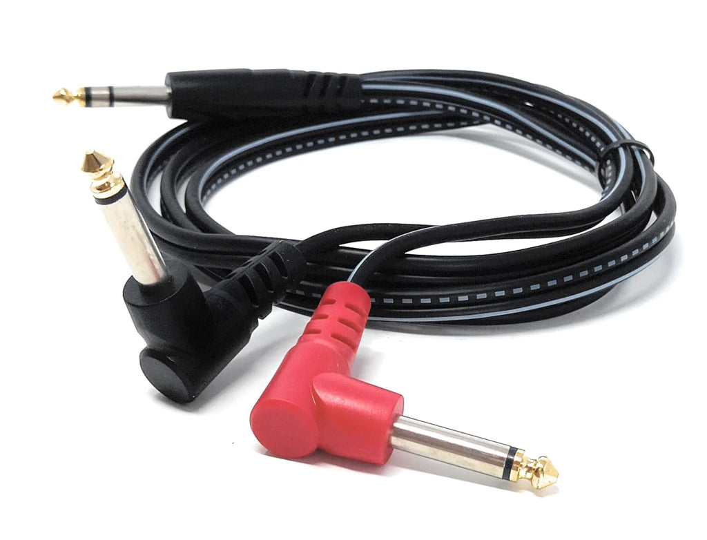 DRUT 6.35mm 1/4" Stereo Jack to 2 x Mono Jacks Audio Cable Lead for Music Instruments, Mixer, AMP, Guitar