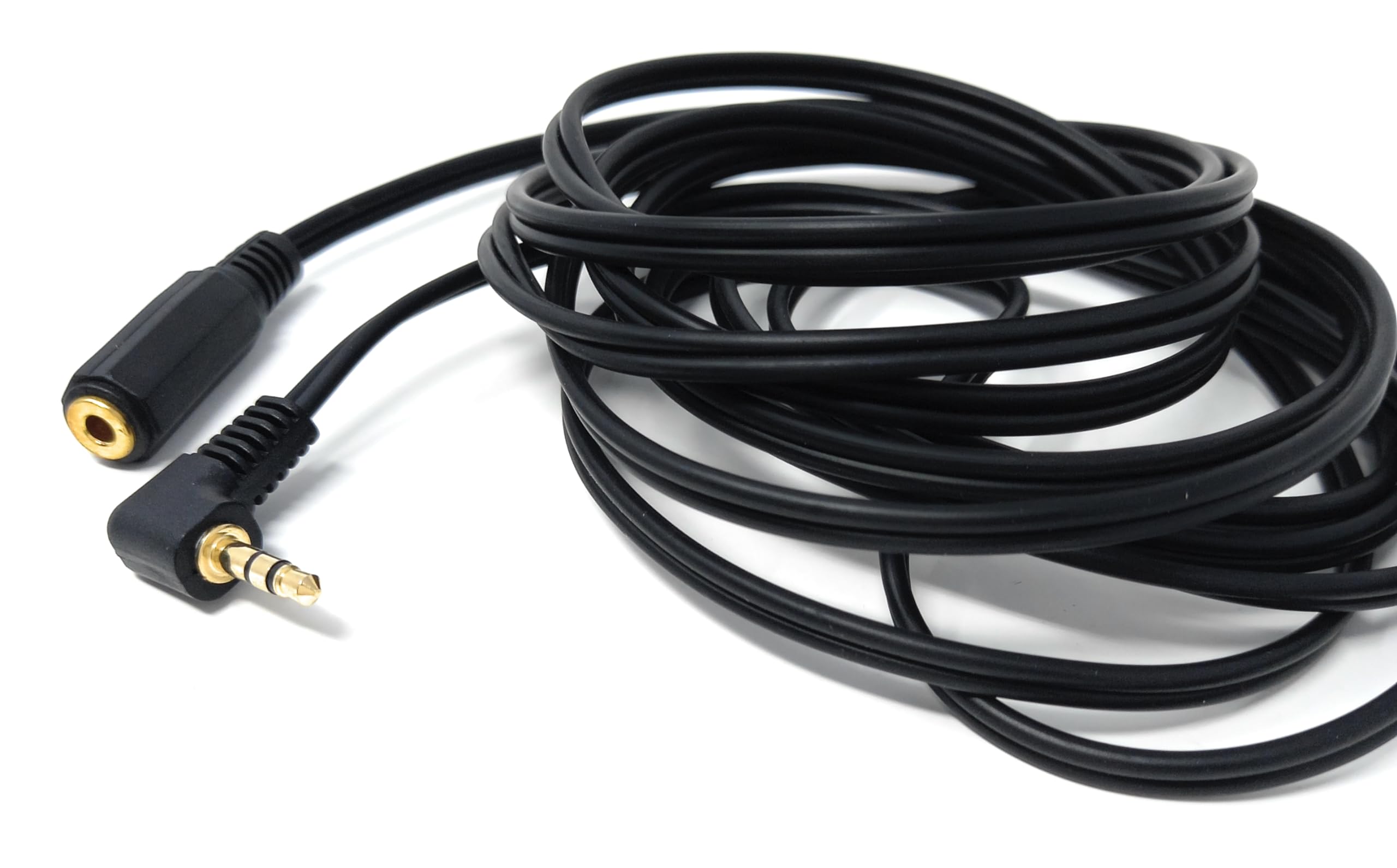 DRUT 3.5mm Right Angle Stereo Jack to Socket Headphone, Audio Devices AUX 1/8'' Extension Cable Lead
