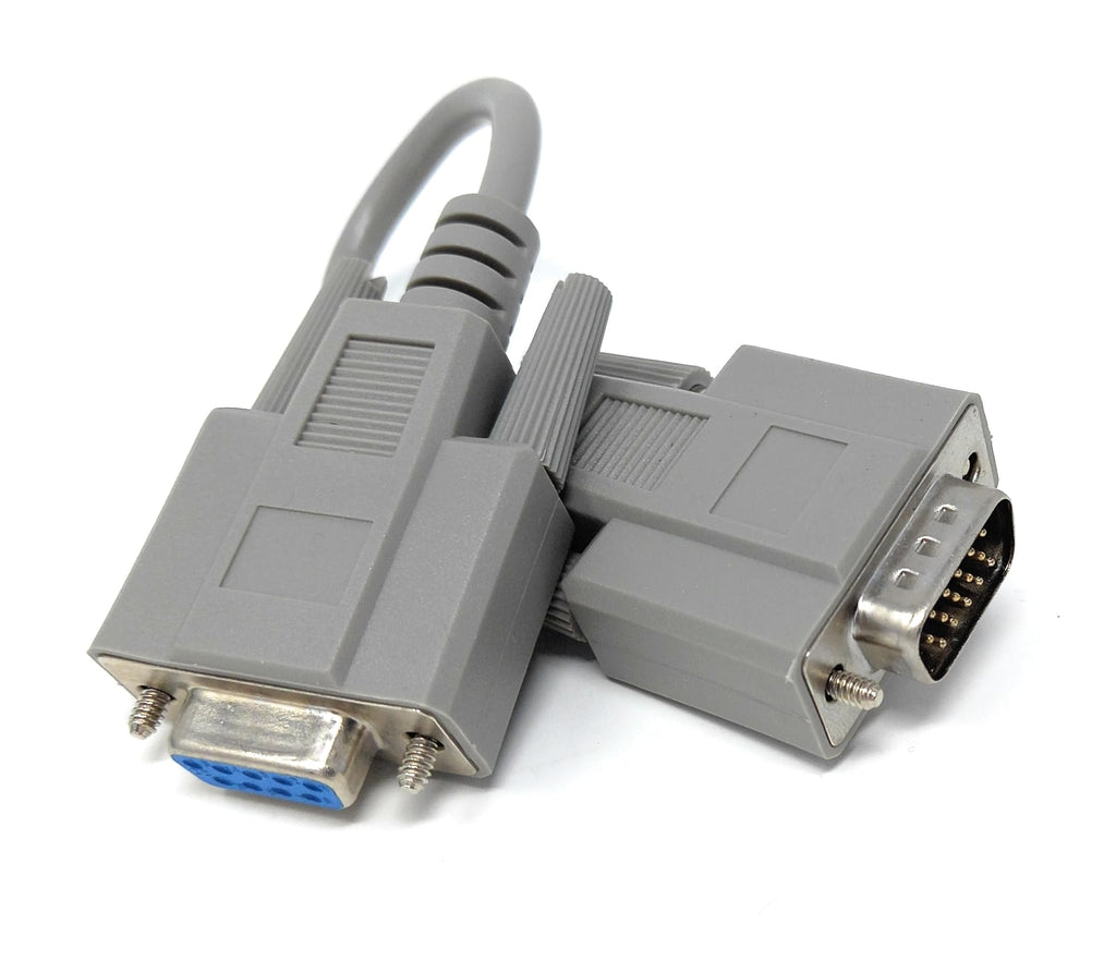 DRUT 20cm Serial to VGA 9 Pin Female to 15 Pin Male Cable D9 HD15 SVGA Adapter Cable Converter 0.6ft