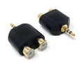 DRUT 3.5mm Stereo Jack Plug to Twin RCA Phono Mono Splitter or Combiner Audio Adapter