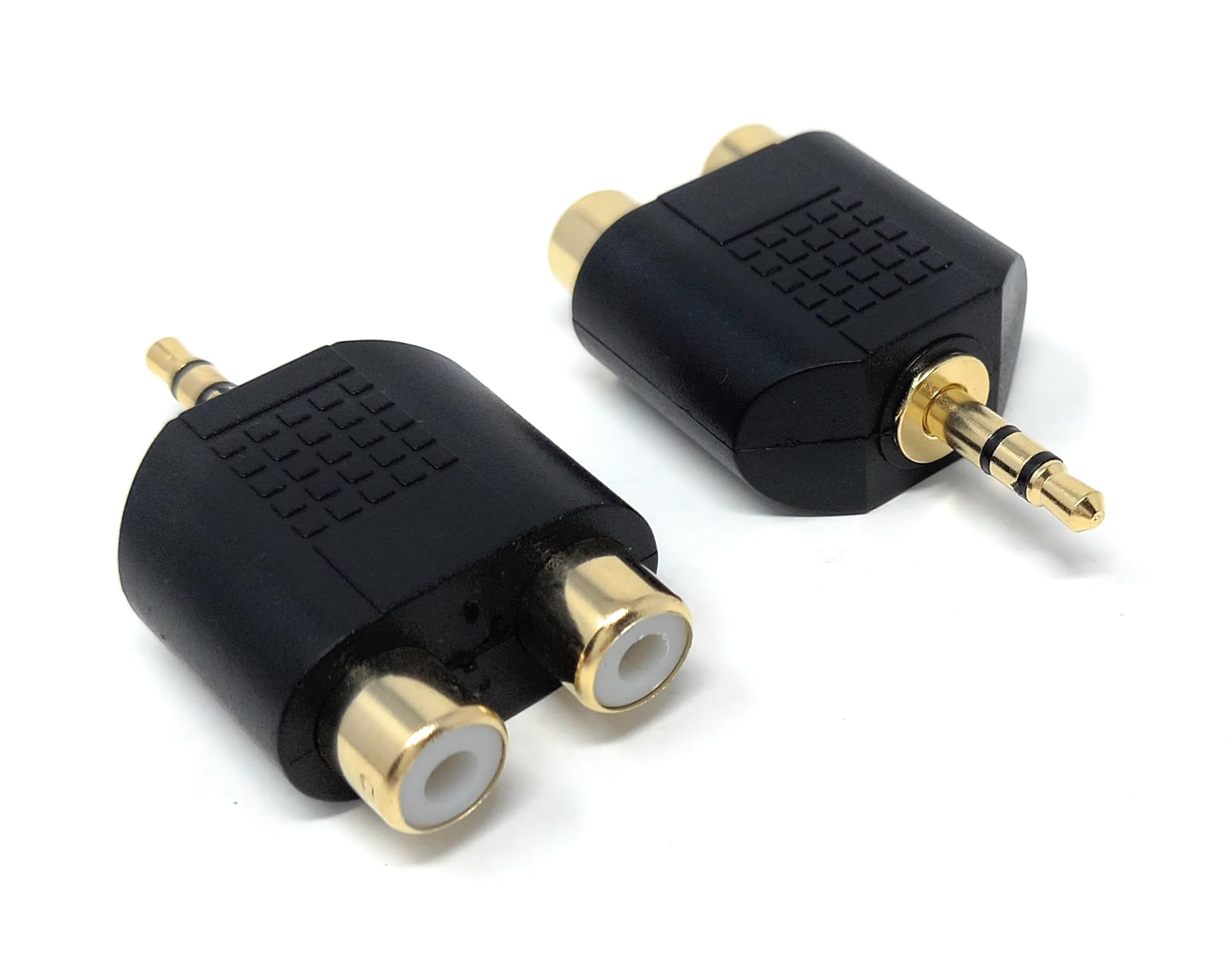 DRUT 3.5mm Stereo Jack Plug to Twin RCA Phono Mono Splitter or Combiner Audio Adapter