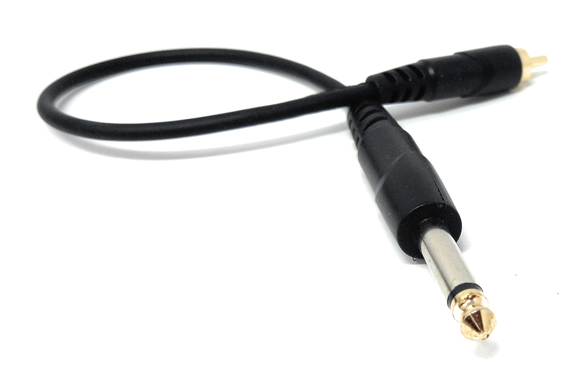 DRUT 6.35mm (1/4") Mono Jack Plug to RCA Phono Audio Cable – Signal Patch Lead for Mixers, Controllers, DJ & Audio Equipment