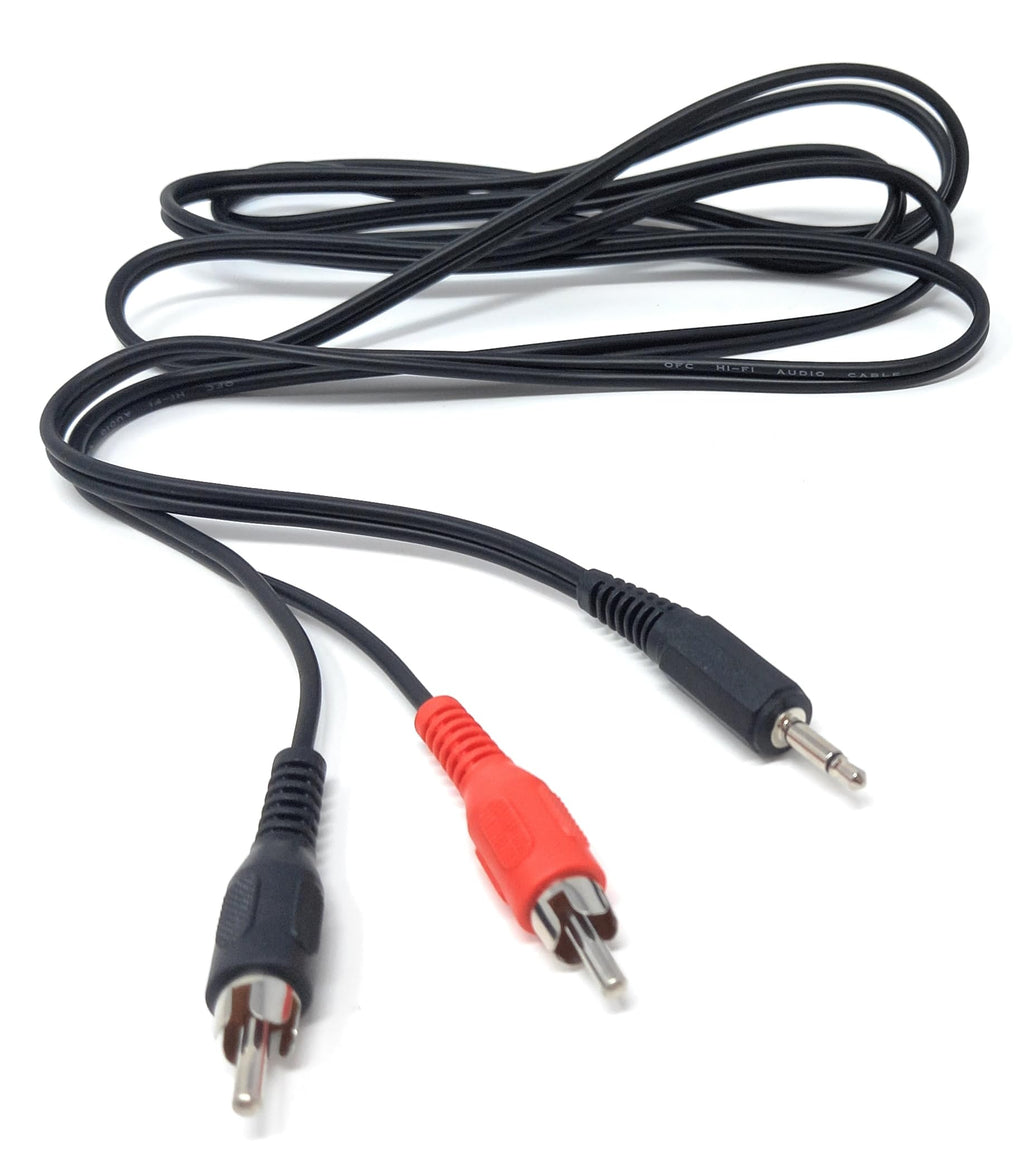 DRUT 3.5mm Mono 2 Pole Jack to Twin 2 x RCA Phono Male Plugs Audio Cable Lead