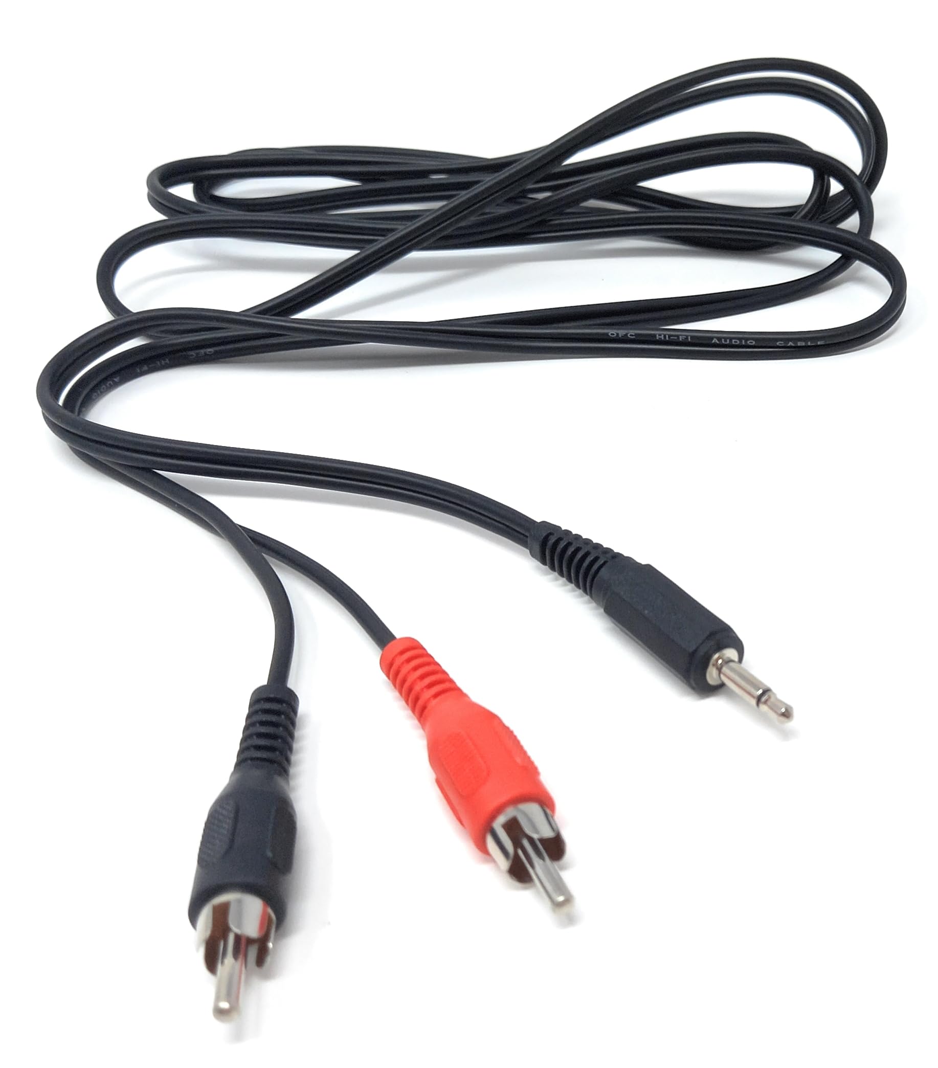 DRUT 3.5mm Mono 2 Pole Jack to Twin 2 x RCA Phono Male Plugs Audio Cable Lead