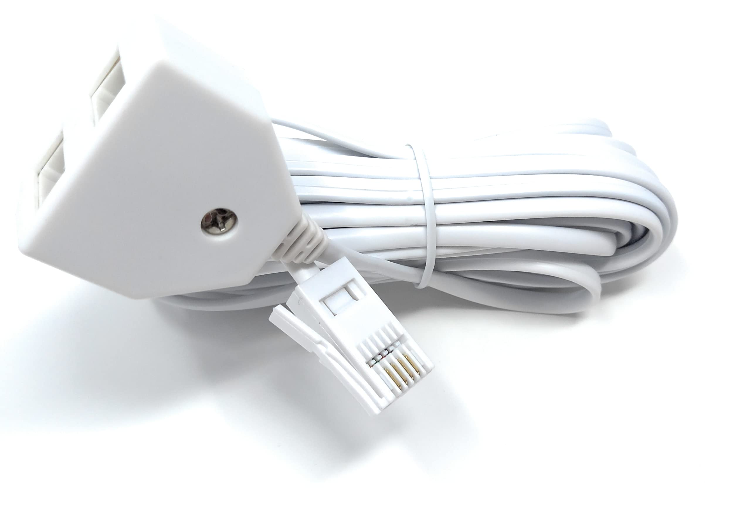 Twin BT Extension Lead, One Jack to Two Sockets, Double Telephone Splitter Cable