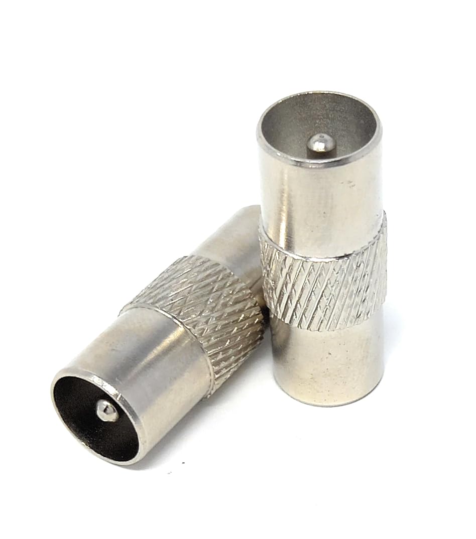 DRUT Male to Male TV Aerial Coaxial Coupler, RF Coax Antenna Adapter, Coupling Connector, Gender Changer