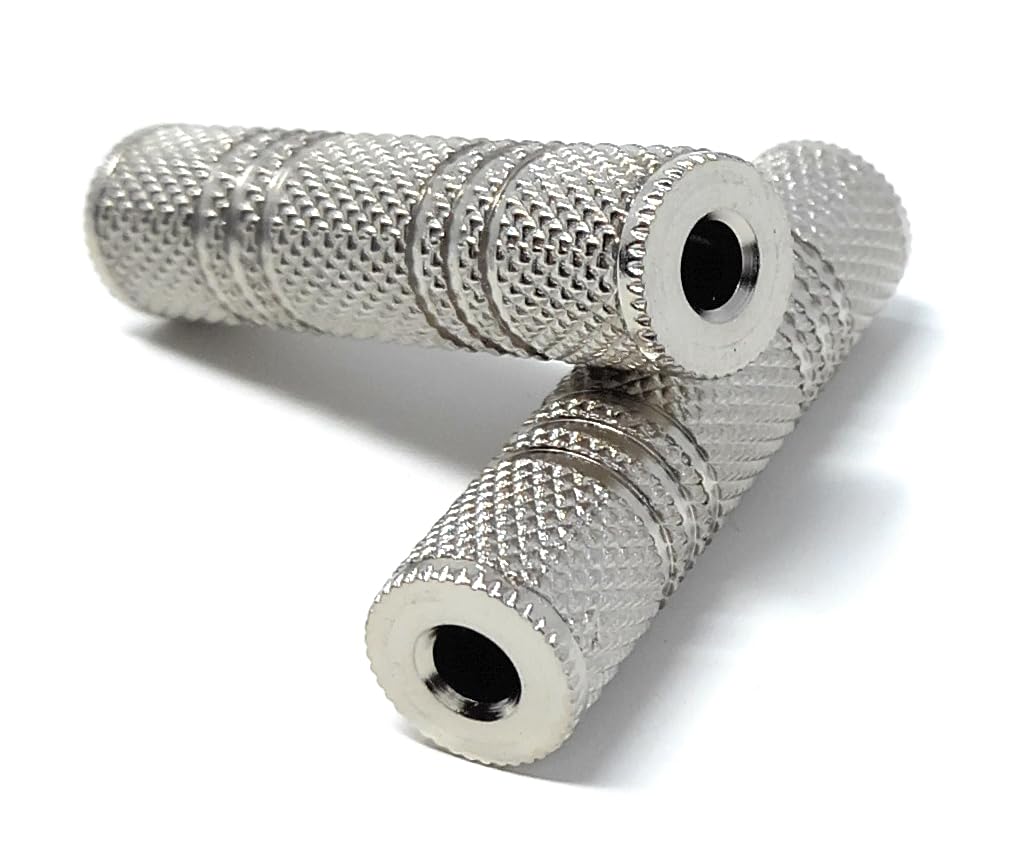 DRUT Metal 3.5mm Jack Coupler STEREO Female Audio Cable Joiner Aux Extender, Gender Changer Adapter