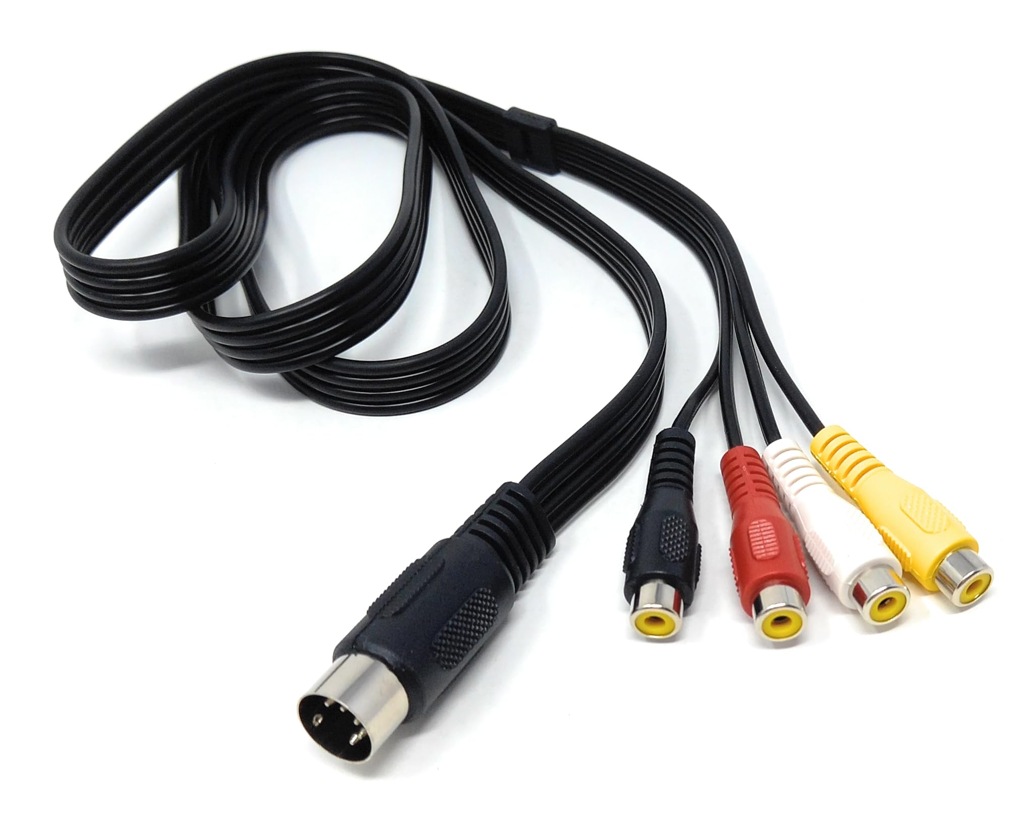 5 Pin Din to 4 x RCA Phono Female Sockets Audio Video Lead Cable